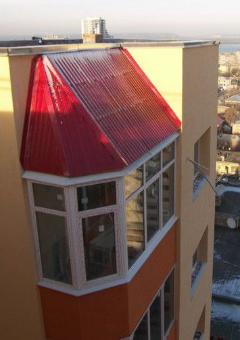 Крыша на балкон из профлиста - фото 6